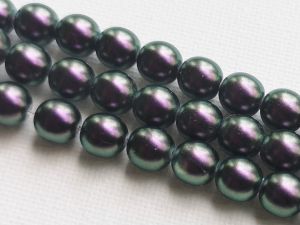 Tsekkiläinen helmiäislasi "Pasific Pearl" 8mm tumma lila (15kpl)