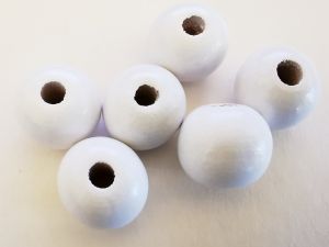 Wood bead white (18x20mm)