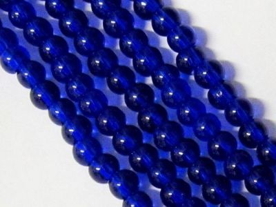 Glass bead 4mm cobalt blue LH9