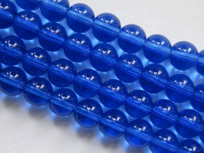 Glass bead 6mm blue