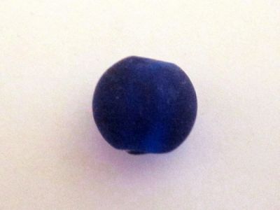 Frosted foil bead 16mm cobalt blue FH0139