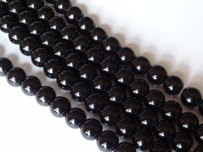 Glass bead 14mm black