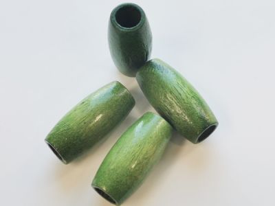 Puuhelmi isoreikäinen putki vihreä 18x40mm  (4kpl)