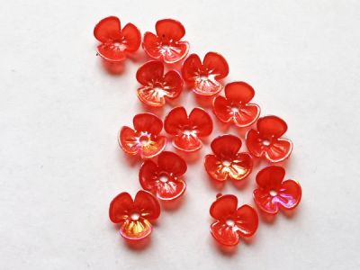 Akryylikukka 3 terälehtinen AB punainen (25kpl)