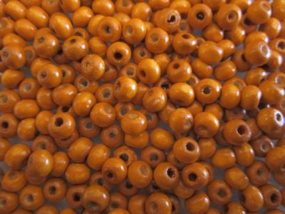 Wood bead dark orange (5x6mm)