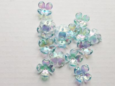 Akryylikukka 4 terälehtinen AB turkoosi (15kpl)