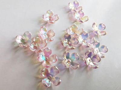 Akryylikukka 4 terälehtinen AB vaaleanpunainen (15kpl)