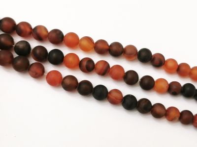 Akaatti matta punaruskea 8mm (48kpl)