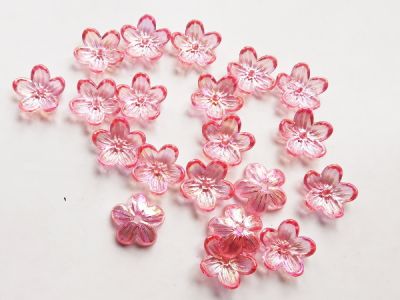 Akryylikukka AB pinkki 5 terälehtinen 20kpl