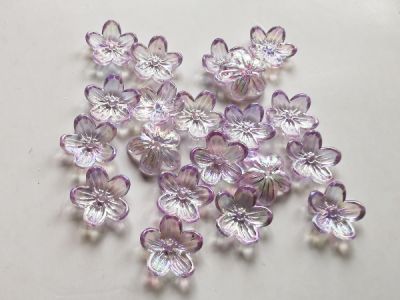 Akryylikukka AB vaaleanlila 5 terälehtinen (20kpl)