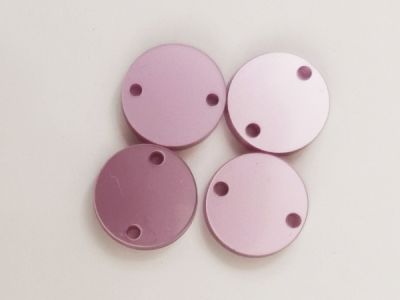 Akryylilinkki 15mm metalli vaaleanpunainen 4kpl