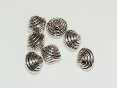 Copper coated bead bicone stripy CCB3623
