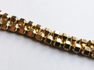 Hematite fat bicone 6mm bluish brass ( 64pcs)