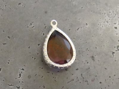Framed crystal drop plum