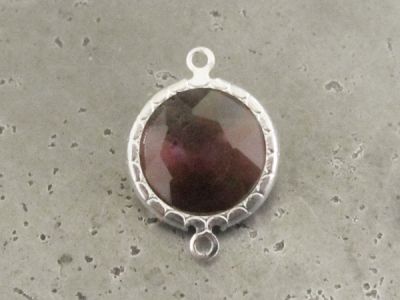 Framed crystal round plum
