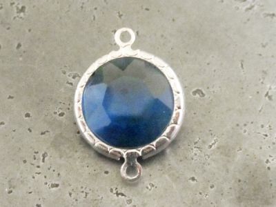 Framed crystal round blue