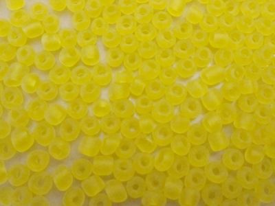 Glass seed bead 6/0 frosted sunset yellow