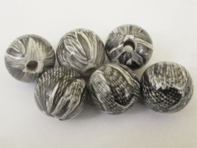 Wood bead snake grey (6pcs)