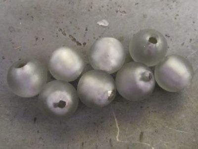 Frosted foil bead 10mm light smokey grey  FH0130