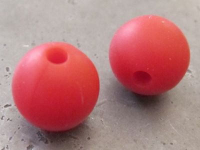 Silicone bead 15mm red