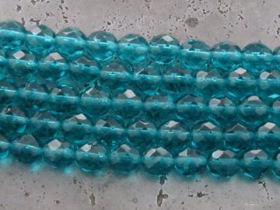 Tsekkiläinen fasettihiottu lasi 8mm sinivihreä (15kpl)