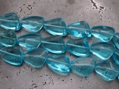 Glass bead nuget light turquoise (16pcs)