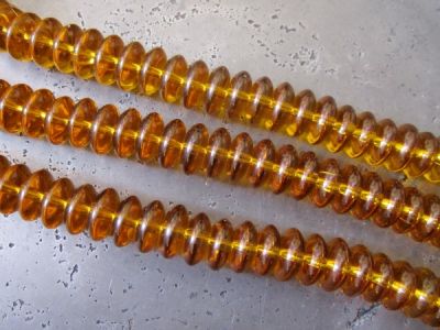 Lasihelmi rondelli meripihka (5x10mm)