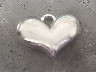 Copper coated bead heart wide CCB5014