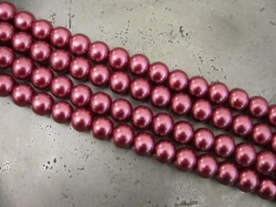 Glass pearl 10mm cranberry HL10