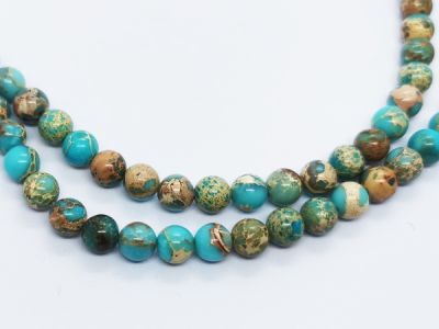 Imperial jaspis 6mm turkoosi (n.31kpl)