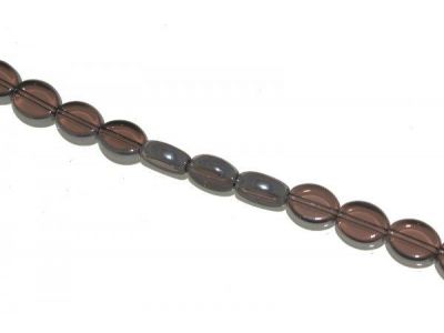 Glass bead metal plated edge oval JMG0018