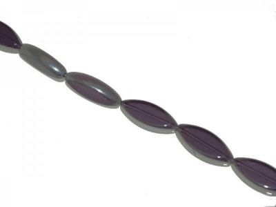 Glass bead metal plated edge flat oval JMG0043
