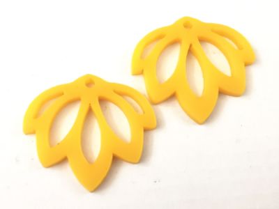 Akryylikukka kellokukka 30x35mm keltainen (2kpl)