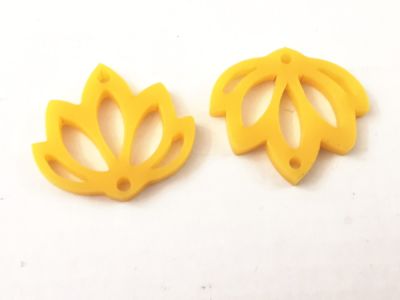 Akryylikukkalinkki keltainen kellokukka 23x25mm (2kpl)