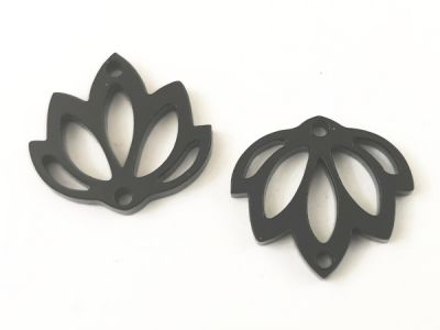 Akryylikukkalinkki kellokukka musta 23x25mm (2kpl)