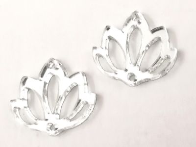 Akryylikukkalinkki kellokukka peili hopea 23x25mm (2kpl)