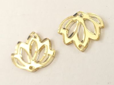 Akryylikukkalinkki kellokukka peili kulta 23x25mm (2kpl)