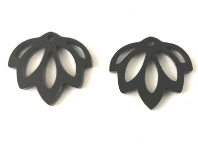 Akryylikukka kellokukka musta 23x25mm (2kpl)