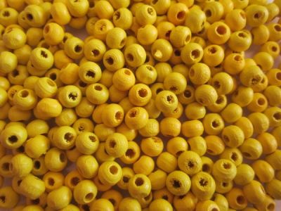 Wood bead yellow (5x6mm)
