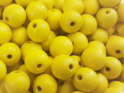 Czech wood bead 10mm yellow (50pcs)