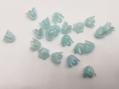 Akryylikukka kielo ab turkoosi puoliopaali (20kpl)