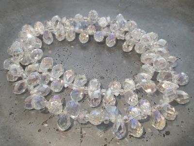 Crystal briolette AB-clear wholesale 100pcs
