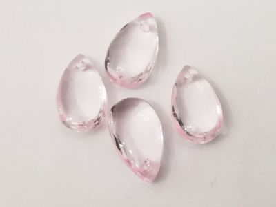 Lasipisara haalean vaaleanpunainen 13,7x8x4,7mm (4kpl)