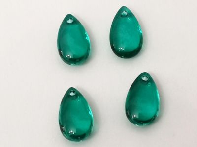 Lasipisara sinivihreä 13,7x8x4,7mm (4kpl)