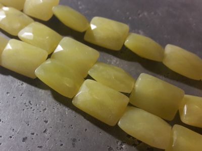 Olive Jade faceted rectangle 10x14mm (14pcs)