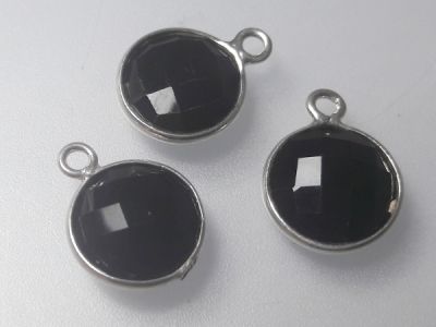 Onyx pendant sterling silver edge 11x14mm (1 pc)