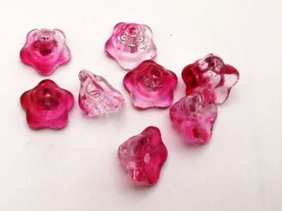 Lasihelmi kukka pieni aniliininkirjava (8 kpl)