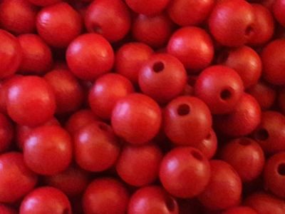 Czech wood bead 8mm red (75pcs)