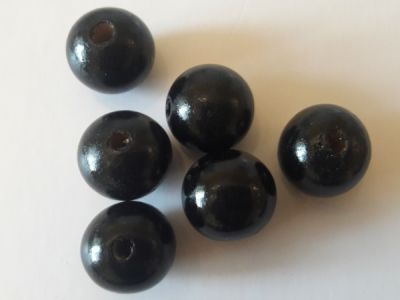 Puuhelmi musta 6 kpl (20mm)