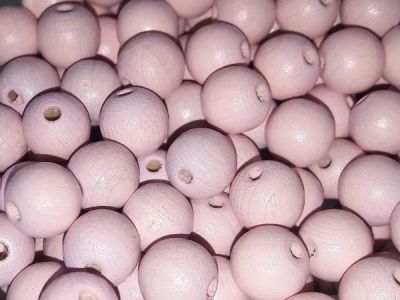 Tsekkiläinen puuhelmi vaaleanpunainen 10mm (50 kpl)